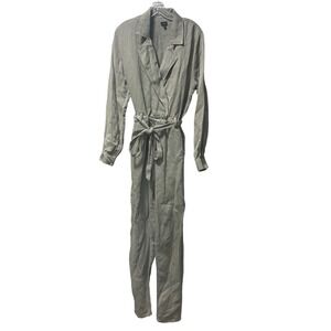 JOE'S Jeans Women's Olive Green Long Sleeve Belted‎ Jumpsuit - Size L